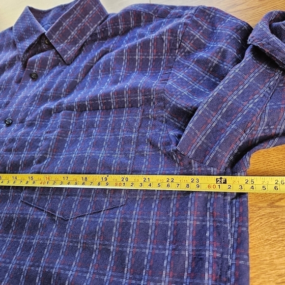 F/X Fusion men's long sleeve button front blue & red plaid shirt size XL - Picture 4 of 9